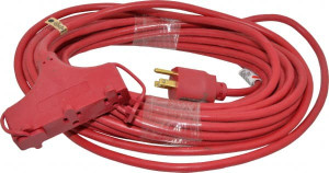 Southwire 50 ft., 14/3 Gauge/Conductors, Red Indoor & Outdoor Extension Cord 1 Receptacle, 15 Amps, 125 VAC, UL SJTW-A, NEMA 5-15P, 5-15R x 3 4218SW8804 - 54093927