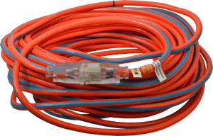 Southwire 100 ft., 12/3 Gauge/Conductors, Orange/Blue Outdoor Extension Cord 1 Receptacle, 15 Amps, 125 VAC, UL SJTW, NEMA 5-15P, 5-15R 2549SW003V - 73038044