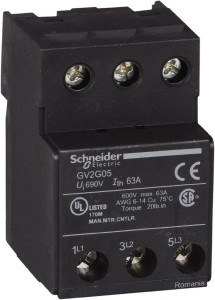 Schneider Electric 63 Amp Circuit Breaker Terminal Block Use with Linergy, TeSys D, TeSys GV2, TeSys K, TeSys U GV2G05 - 69648939