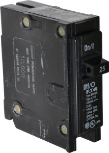 Eaton Cutler-Hammer 25 Amp, 120/240 VAC, 1 Pole, Plug In Type BR Circuit Breaker Thermal Magnetic Trip, 10 kA Breaking Capacity, 14-4 AWG BR125 - 00105171