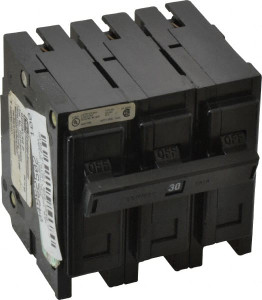 Eaton Cutler-Hammer 30 Amp, 240 VAC, 3 Pole, Plug In Miniature Circuit Breaker Thermal Magnetic Trip, 14-4 AWG, 2-3/8 Inch Deep x 2-15/16 Inch High x 3 Inch Wide HQP3030H - 04882502