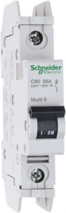 Schneider Electric 25 Amp, 125 VDC, 240 VAC, 60 VDC, 1 Pole, DIN Rail Mount, Fixed Mount Miniature Circuit Breaker Thermal Magnetic Trip, Multiple Breaking Capacity Ratings, 73mm Deep x 81mm High x 18mm Wide 60114 - 69659530