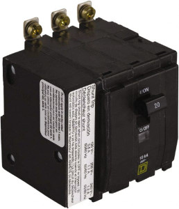 Square D 60 Amp, 240 VAC, 3 Pole, Bolt On Miniature Circuit Breaker 8-2 AWG QOB3601021 - 69660504