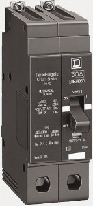 Square D 15 Amp, 480Y/277 V, 2 Pole, Bolt On Miniature Circuit Breaker 18 kA Breaking Capacity, 12, 14 AWG EDB24015 - 69660876