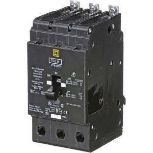 Square D 100 Amp, 480Y/277 V, 3 Pole, Bolt On Miniature Circuit Breaker 18 kA Breaking Capacity, 12, 14 AWG EDB34100 - 69529493