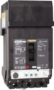 Square D 100 Amp, 600 VAC, 3 Pole, Plug In Molded Case Circuit Breaker Electronic Trip, Multiple Breaking Capacity Ratings, 14-3/0 AWG HDA36100U31X - 69523611