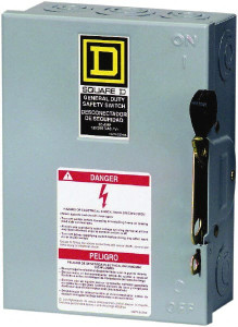Square D 30 Amp, 240 V, 3 Pole Fused Safety Switch NEMA 1, 3 hp at 240 VAC (Single Phase), 7.5 hp at 240 VAC (Triple Phase), 3PST Contact Form D321N - 69525129