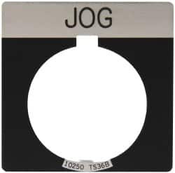 Eaton Cutler-Hammer Square, Legend Plate - Jog Black Background, 30-1/2mm Hole Diameter 10250TS19 - 07827017