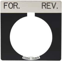 Eaton Cutler-Hammer Square, Legend Plate - For-Rev Black Background, 30-1/2mm Hole Diameter 10250TS38 - 07827132
