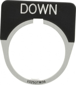 Eaton Cutler-Hammer Half Round, Legend Plate - Down Black Background, 30-1/2mm Hole Diameter 10250TM12 - 07827215