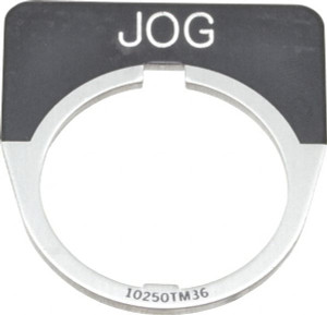 Eaton Cutler-Hammer Half Round, Legend Plate - Jog Black Background, 30-1/2mm Hole Diameter 10250TM19 - 07827249