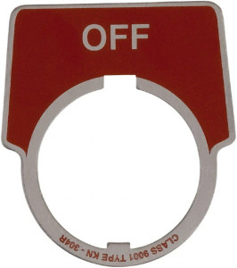 Schneider Electric Aluminum Legend Plate - Off Black Background, 30mm Hole Diameter, 1-3/4 Inch Wide 9001KN304 - 69654648