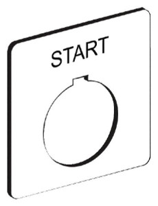 Schneider Electric Square, Aluminum Legend Plate - Start White Background, Black Letters, 30mm Hole Diameter, 57 Inch Square 9001KN101WP - 69673127