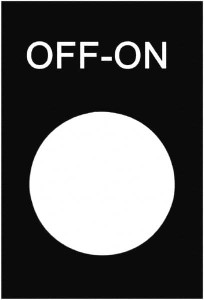 Schneider Electric Rectangular, PVC Legend Plate - Off-On Black Background, White Letters, 22mm Hole Diameter, 30mm Wide x 40mm High ZB2BY2367 - 69675890