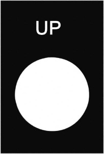 Schneider Electric Rectangular, PVC Legend Plate - Up Black Background, White Letters, 22mm Hole Diameter, 30mm Wide x 40mm High ZB2BY2307 - 69676013