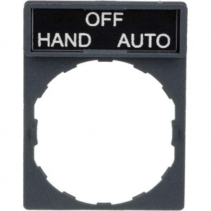Square D Rectangular, Legend Plate - Auto-Off-Hand Black and Red Background, White Letters, 30mm Wide x 40mm High ZBY2387 - 68619139