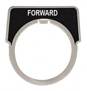 Square D Half Round, Aluminum Legend Plate - Forward Black Background, White Letters, 1.18 Inch Hole Diameter 9001KN206 - 68619337