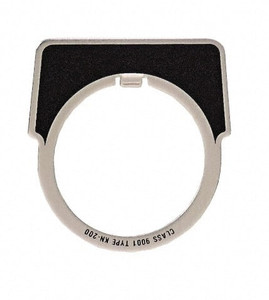 Square D Half Round, Aluminum Legend Plate - Blank Black Background, White Letters, 1.18 Inch Hole Diameter 9001KN200 - 68618842