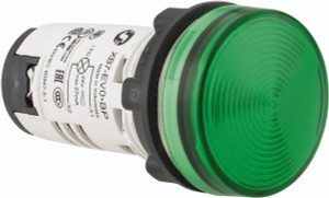 Schneider Electric 24 V Green Lens LED Pilot Light Round Lens, Screw Clamp Connector, 29mm Wide XB7EV03BP - 69671626
