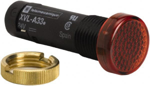 Schneider Electric 24 V Red Lens LED Pilot Light Threaded Connector, 16mm Wide XVLA334 - 69671410