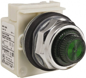 Schneider Electric 480 VAC Green Lens Indicating Light Screw Clamp Connector 9001KP5G31 - 54424627