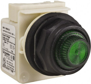 Schneider Electric 120 V Green Lens LED Indicating Light Round Lens, Screw Clamp Connector, Corrosion Resistant, Dust Resistant, Oil Resistant 9001SKP38LGG31 - 69534584