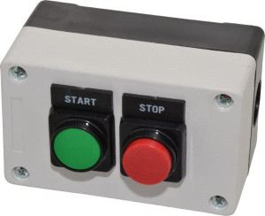 ACI Advance Controls, Inc. 2 Operator, Flush Pushbutton Control Station Start-Stop (Legend), 1NO/1NC Contact PBS212 - 54038633