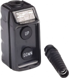 Schneider Electric 2 Operator, Pushbutton Pendant Control Station Up-Down (Legend), Momentary Switch, 4NO Contact, NEMA 1, 3, 3R, 4, 4X 9001BW92B - 69682763