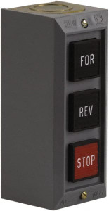 Schneider Electric 3 Operator, Projecting Pushbutton Control Station Forward, Reverse, Stop (Legend), Momentary Switch, 2NO/3NC Contact, NEMA 1 9001BG302 - 69655256