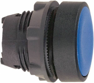 Schneider Electric 22mm Mount Hole, Flush, Pushbutton Switch Only Round, Blue Pushbutton, Nonilluminated, Momentary (MO) ZB5AA6 - 69670479