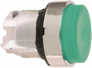 Schneider Electric 22mm Mount Hole, Extended Straight, Pushbutton Switch Only Round, Green Pushbutton, Nonilluminated, Momentary (MO) ZB4BL3 - 69671105