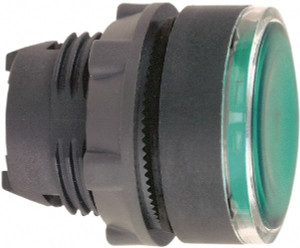 Schneider Electric 22mm Mount Hole, Flush, Pushbutton Switch Only Round, Green Pushbutton, Illuminated, Maintained (MA) ZB5AH033 - 69533651