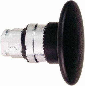 Schneider Electric 22mm Mount Hole, Extended Mushroom Head, Pushbutton Switch Only Round, Black Pushbutton, Nonilluminated, Momentary (MO) ZB4BR2 - 69536365