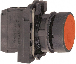 Schneider Electric 22mm Mount Hole, Flush, Pushbutton Switch with Contact Block Round, Red Pushbutton, Momentary (MO) XB5AA42 - 69671840