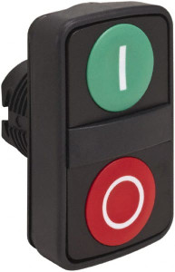 Schneider Electric 22mm Mount Hole, Flush, Pushbutton Switch Only Rectangle, Green and Red Pushbutton, Nonilluminated, Momentary (MO), On-Off, Shock and Vibration Resistant ZB5AA7341 - 69675718
