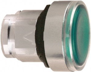 Schneider Electric 22mm Mount Hole, Flush, Pushbutton Switch Only Round, Green Pushbutton, Illuminated, Maintained (MA) ZB4BH033 - 31825441