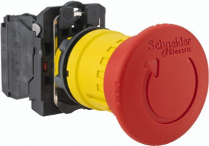 Schneider Electric 22mm Mount Hole, Extended Mushroom Head, Pushbutton Switch Only Round, Red Pushbutton, Nonilluminated, Maintained (MA), Off, Shock and Vibration Resistant XB5AS8442 - 69676922
