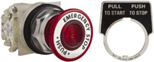Square D 30mm Mount Hole, Pushbutton Switch Red Pushbutton, Maintained (MA) 9001KR9R05H13 - 55489959