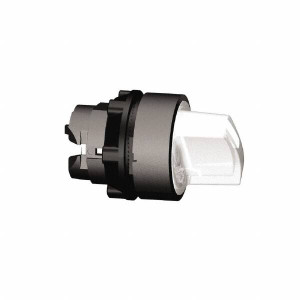 Schneider Electric 22mm Mount Hole, 2 Position, Handle Operated, Selector Switch Only White, Maintained (MA), Illuminated, Shock, Vibration and Water Resistant ZB5AK1213 - 69670404