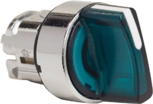 Schneider Electric 22mm Mount Hole, 3 Position, Handle Operated, Selector Switch Green, Momentary (MO), Illuminated, Shock, Vibration and Water Resistant ZB4BK1733 - 69533966