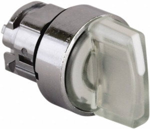 Schneider Electric 22mm Mount Hole, 3 Position, Handle Operated, Selector Switch White, Momentary (MO), Illuminated, Shock, Vibration and Water Resistant ZB4BK1513 - 69536332