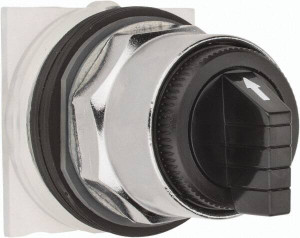 Schneider Electric 1.18 Inch Mount Hole, 3 Position, Knob and Pushbutton Operated, Selector Switch Only Black, Maintained (MA), without Contact Blocks, Weatherproof and Dust and Oil Resistant 9001KS45B - 69673549