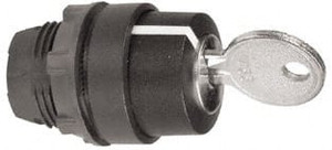 Schneider Electric 22mm Mount Hole, 3 Position, Key Operated, Selector Switch Only Black, Momentary (MO), Shock, Vibration and Water Resistant ZB5AG08 - 69533669