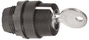 Schneider Electric 22mm Mount Hole, 3 Position, Key Operated, Selector Switch Only Black, Momentary (MO), Nonilluminated, Shock, Vibration and Water Resistant ZB5AG7 - 69670420