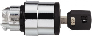 Schneider Electric 22mm Mount Hole, 3 Position, Key Operated, Selector Switch Black, Momentary (MO), Nonilluminated, Shock, Vibration and Water Resistant ZB4BG08 - 69671253