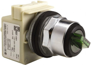 Square D 30mm Mount Hole, 2 Position, Selector Switch Only Green, Maintained (MA), Illuminated 9001K11J1G - 55484083