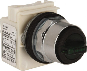 Square D 30mm Mount Hole, 3 Position, Selector Switch Only Green, Maintained (MA), Illuminated 9001K43J1G - 55484067