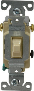 Cooper Wiring Devices 3 Pole, 120 to 277 VAC, 15 Amp, Commercial Grade Toggle Three Way Switch For Fluorescent, Ivory, 3 Phase, -4 to 140° F, 106.67mm x 33.01mm CS315V - 78005097