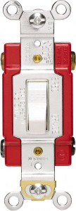 Cooper Wiring Devices 2 Pole, 120 to 277 VAC, 20 Amp, Industrial Grade Toggle Wall Switch For Fluorescent, White, -4 to 140° F, 106.42mm x 33.01mm AH1222W - 68619402