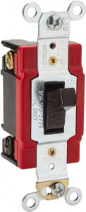 Cooper Wiring Devices 1 Pole, 120 to 277 VAC, 20 Amp, Industrial Grade Toggle Wall Switch For Fluorescent, Brown, 1 Phase, -4 to 140° F, 106.42mm x 33.01mm AH1221B - 60526324